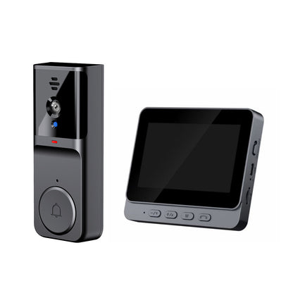 Wireless Doorbell Camera: 1080P, 170° viewing angle, 4.3-inch screen, IPX65 outdoor waterproof, night vision