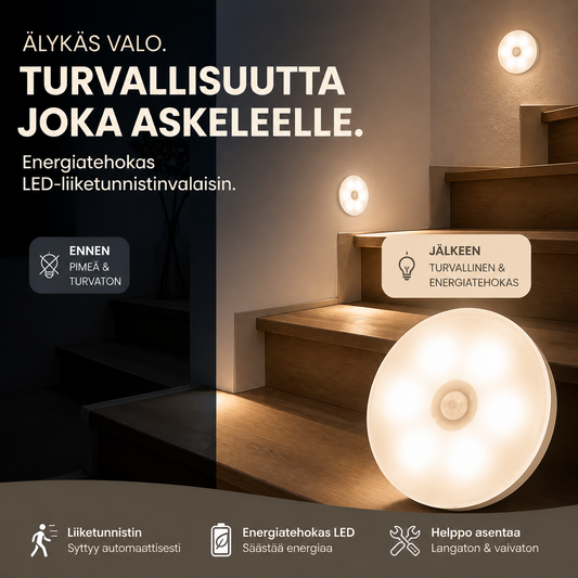 Energiatehokas LED-liiketunnistinvalaisin