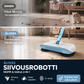 Älykäs robottipölynimuri, jossa on moppi ja harja