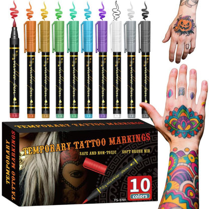 🔥Hittituote -50%🎨Täydellinen ainutlaatuiseen vartalotaiteeseen🔥Väliaikaiset tatuointimerkit iholle