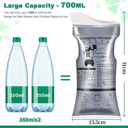 🔥 700 ml:n kannettavat matkavirtsapussit – Ei enää huolta vessasta tien päällä! Vuotamattomat, roiskesuojatut, hajua neutraloivat. Täydelliset pitkille matkoille, retkeilyyn ja hätätilanteisiin. Huomaamattomat ja hygieeniset. 🛣️🧻