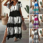 Naisten rento V-pääntie liukuvärjätty mekko
