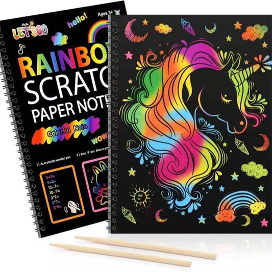 🎨OSTA 1, SAAT 1 ILMAISEKSI – 20 KPL🎨Luova sateenkaari-raaputuskuvioinen muistikirja