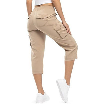 👖 50 %:n ALENNUS rajoitetun ajan! ✨ Kevyet naisten Capri Cargo -housut – 6 taskua, kiristysnauha vyötäröllä, hengittävät 🌿