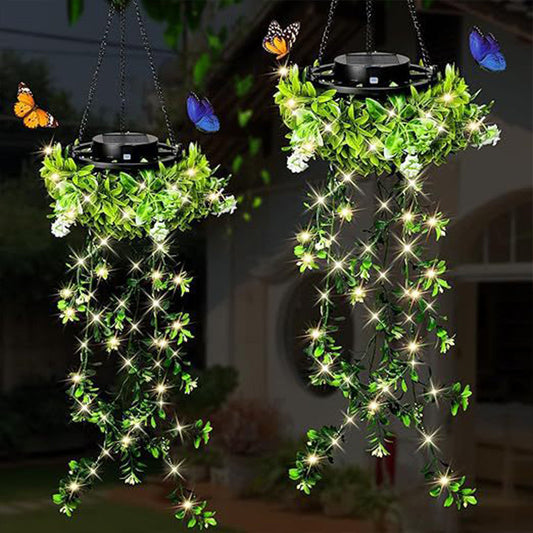 💎50 %:n alennus✨🔥Aurinkokäyttöinen riippuvalaisin milangrassista🌿Luo oma viihtyisä puutarhasi💡