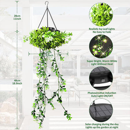 💎50 %:n alennus✨🔥Aurinkokäyttöinen riippuvalaisin milangrassista🌿Luo oma viihtyisä puutarhasi💡