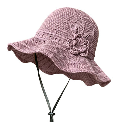 🥳KESÄN HUIPPUALENNUS🥳💞YLI 50 000 KAPPALETTA MYYTY!💥50 % ALENNUS! 🔥Naisten virkattu bucket-hattu kukkakoristeella