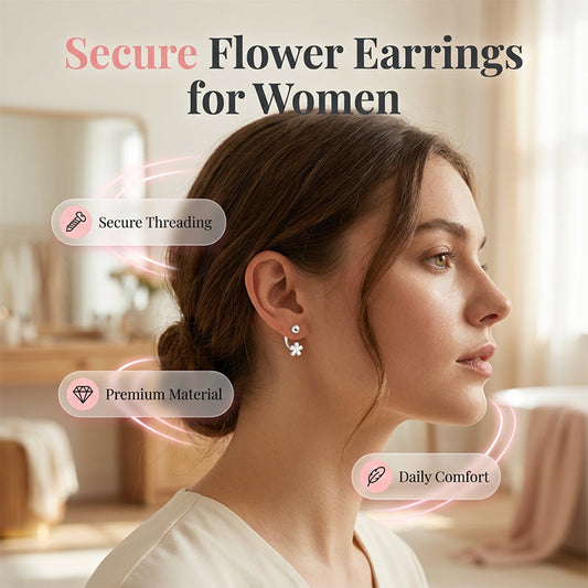 Flower Screw-Back Earrings for Women