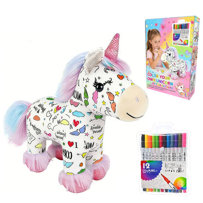 ☁️🦄🌈Värityssetti: pehmolelu-yksisarvinen (tee-se-itse)