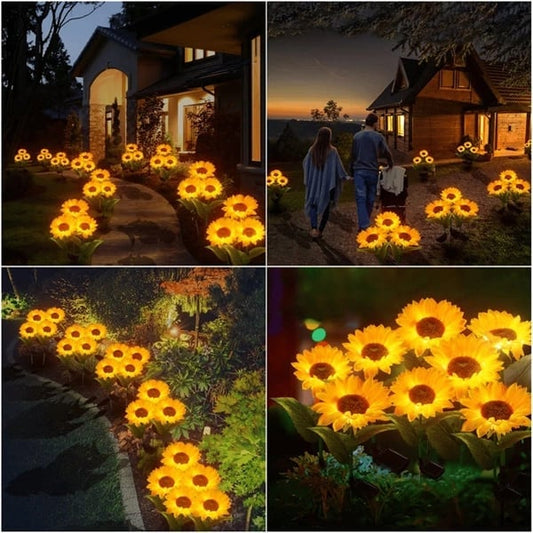 🌻50 % ALENNUS! ☀️ Vedenpitävät auringonkukka-aurinkolamput – Realistiset terälehdet, suojausluokka IP65 ja automaattinen syttyminen 8–12 tunnin kuluttua ☀️🌻