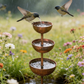 🐦Kolmikerroksinen rustiikkinen metallinen lintujen ruokinta- ja juomapaalu