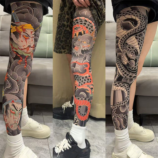 Joustava tatuointikuvioinen säärystin