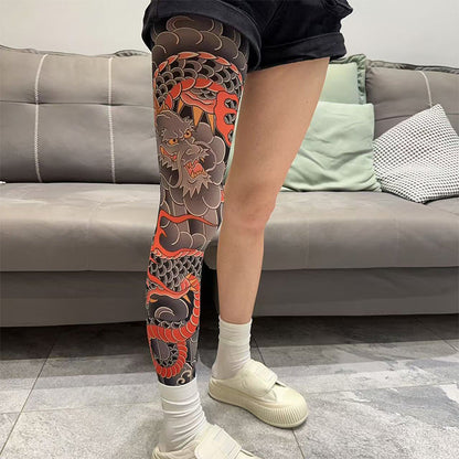 Joustava tatuointikuvioinen säärystin
