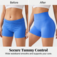 Saumattomat persikanväriset hip-fitness-shortsit