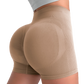Saumattomat persikanväriset hip-fitness-shortsit