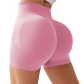 Saumattomat persikanväriset hip-fitness-shortsit