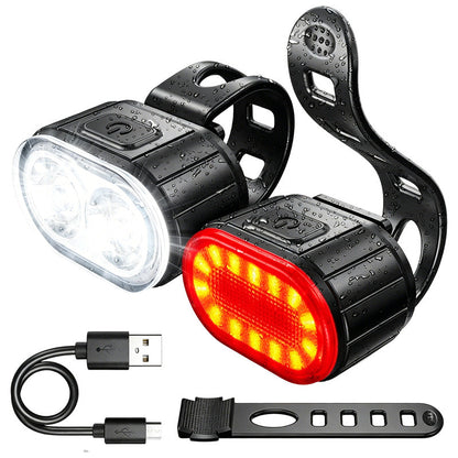 ⏳Rajoitetun ajan -50%⏰USB-ladattava pyörän valosarja🚲🔦