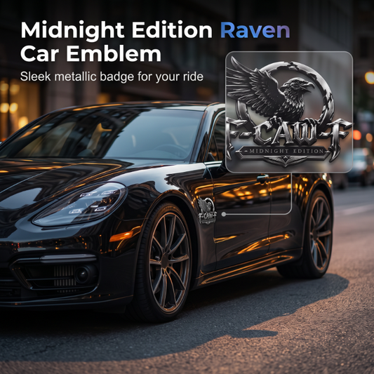 Midnight Edition -sarjan Raven-metallitunnus autoihin ja kuorma-autoihin