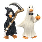 🎃Kyllästynyt halloween-koristeisiin?🎃 Pelottavien ankkojen sarja – Käsinmaalatut, 5 hahmoa, säänkestävät – Hyllyille, työpöydille ja ulkokäyttöön! 🦇