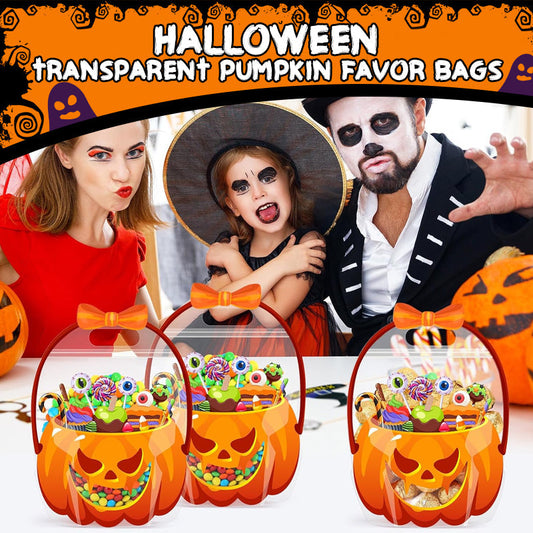 🎃Läpinäkyvät, kurpitsanmuotoiset lahjapussit Halloweeniksi