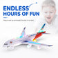 ✈️ DESCONTO DE 50% POR TEMPO LIMITADO! 💡 Modelo de avião elétrico com som e luzes LED – Interativo, apelativo, resistente ✨