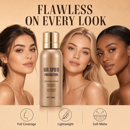 💄NYT 50 % ALENNUS! Vedenkestävä Flawless Air Spray Foundation – kevyt, hengittävä ja peittävä suihkemakeup, pehmeän mattapintainen airbrush-meikkivoide kaikille ihonsävyille