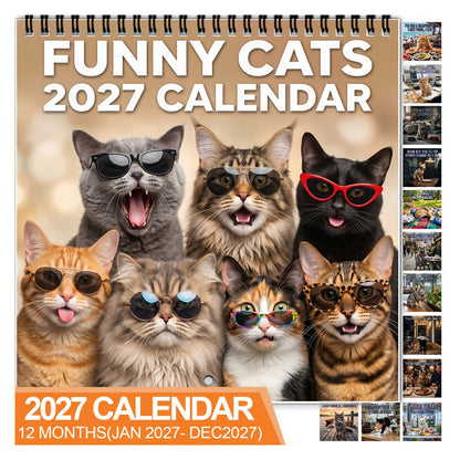 2027 Funny Cats Wall Calendar【Buy More Save More】